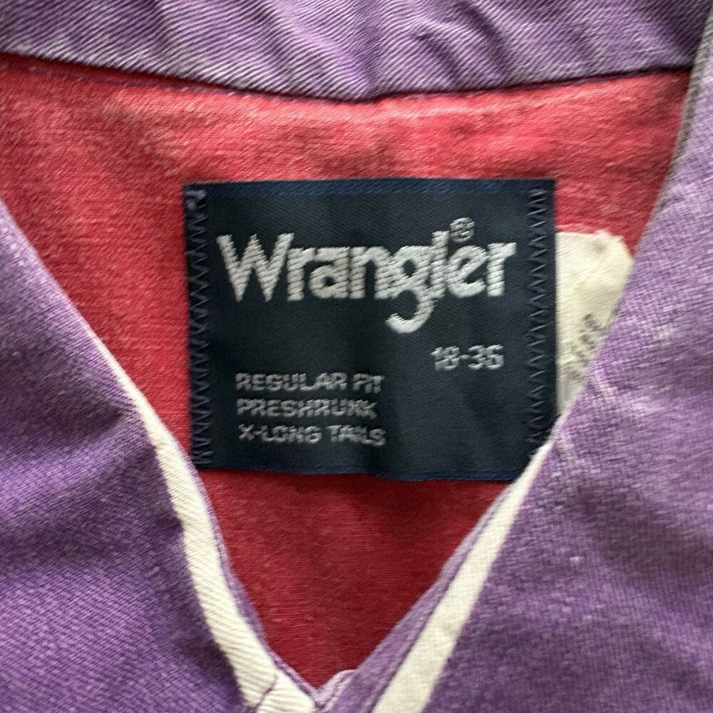 Vtg 90s Wrangler Brushpopper Shirt Striped Button Down Western Cowboy XL USA - Picture 4 of 6